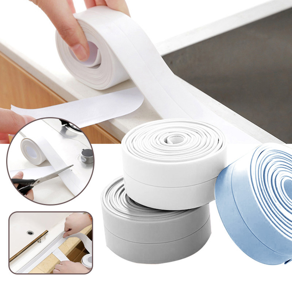 Waterproof Shower Bath Sealing Tape PVC SelfAdhesive Strip for Bathroom Kitchen Sink Mold Proof