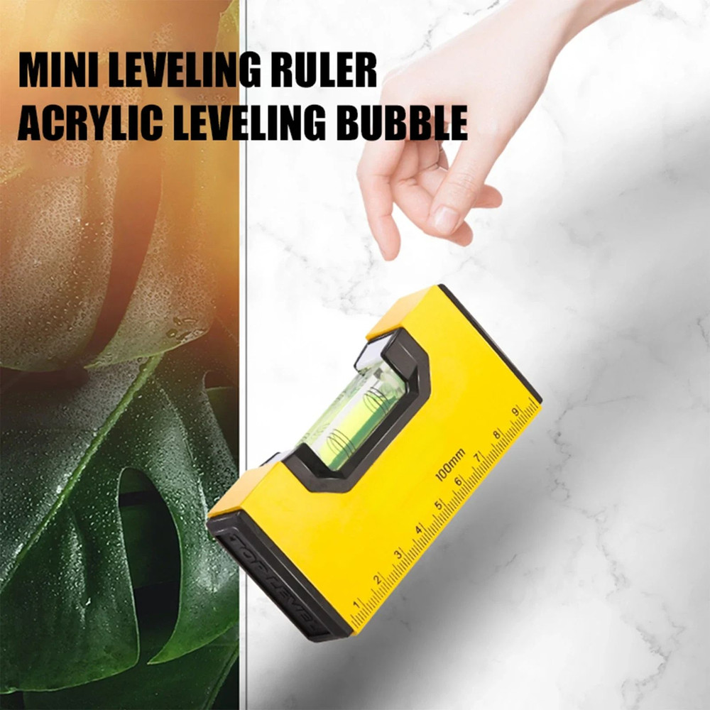 Deli 100mm Magnetic Pocket Level HighPrecision Aluminum Bubble Level for Horizontal  Vertical Ali