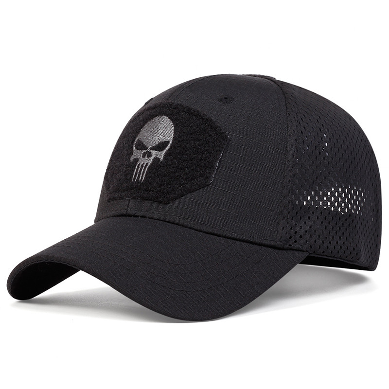 Unisex Skull Embroidered Baseball Cap Adjustable Breathable Sunscreen Hat For Outdoor Casual Wear 12