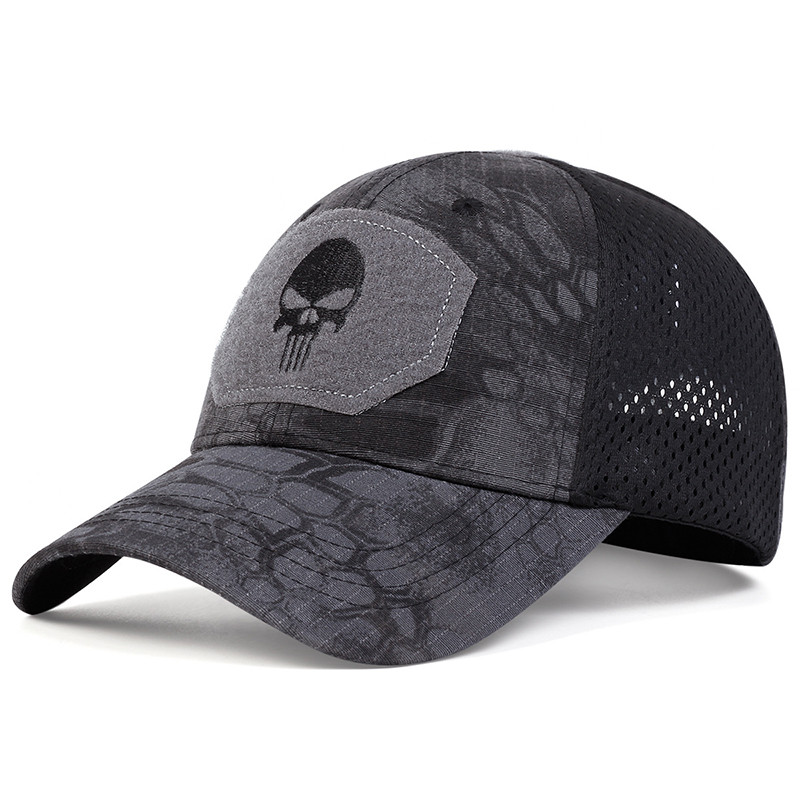 Unisex Skull Embroidered Baseball Cap Adjustable Breathable Sunscreen Hat For Outdoor Casual Wear 9