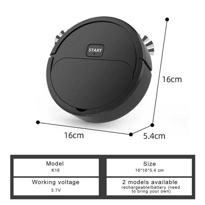 Powerful Robotic Vacuum Cleaner AllinOne Home Cleaning with Sweeping Mopping USB Charging
