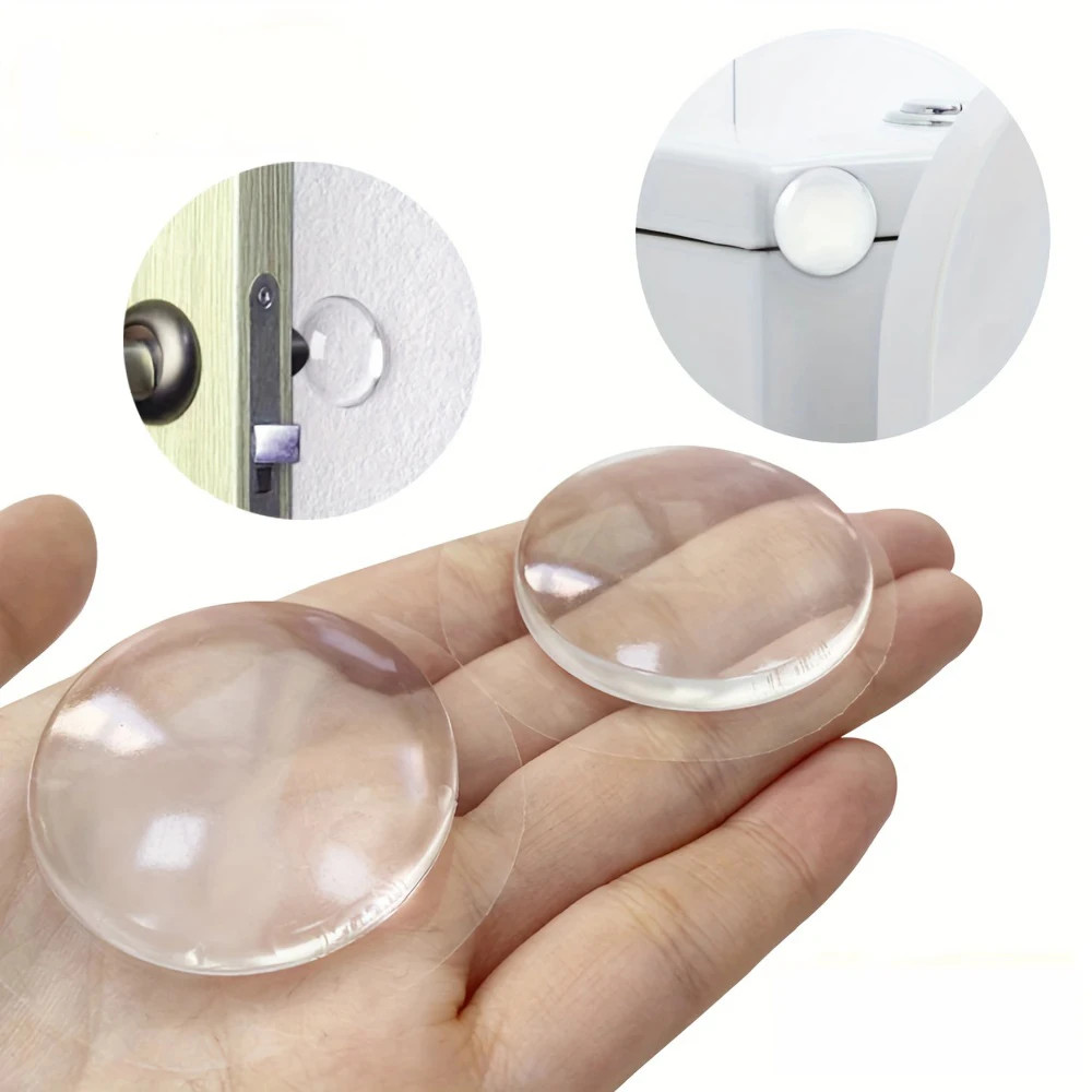 Clear Soft Rubber Door Stopper Door Knob Wall Shield  Muffler Pad Protective Plug 1