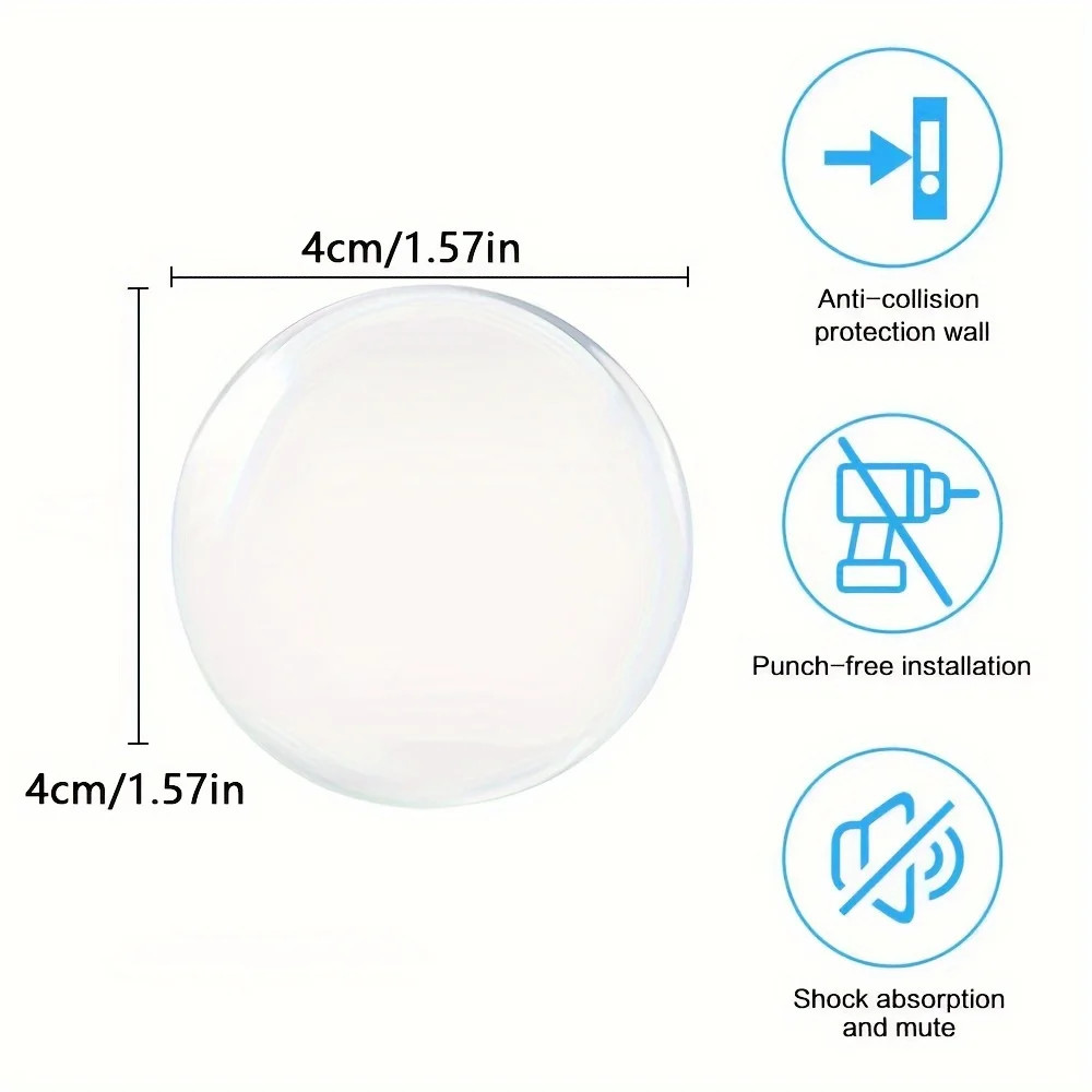 Clear Soft Rubber Door Stopper Door Knob Wall Shield  Muffler Pad Protective Plug 3