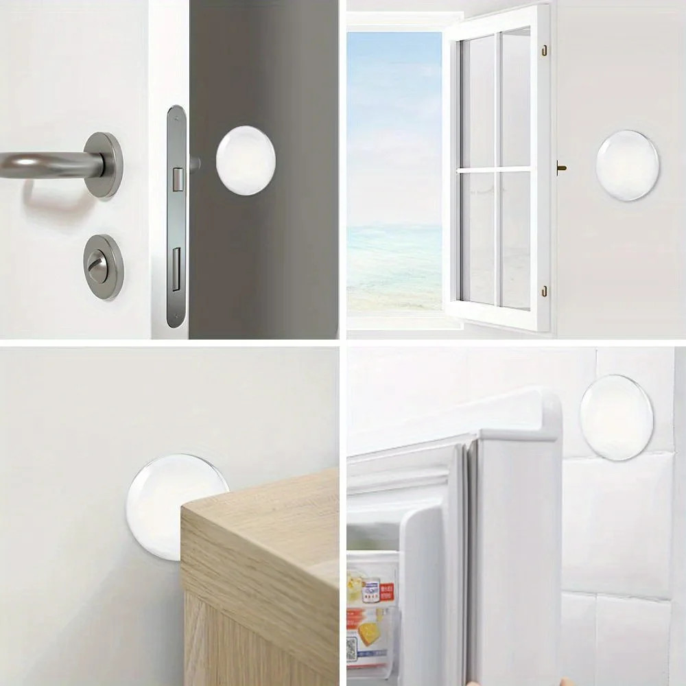 Clear Soft Rubber Door Stopper Door Knob Wall Shield  Muffler Pad Protective Plug 4