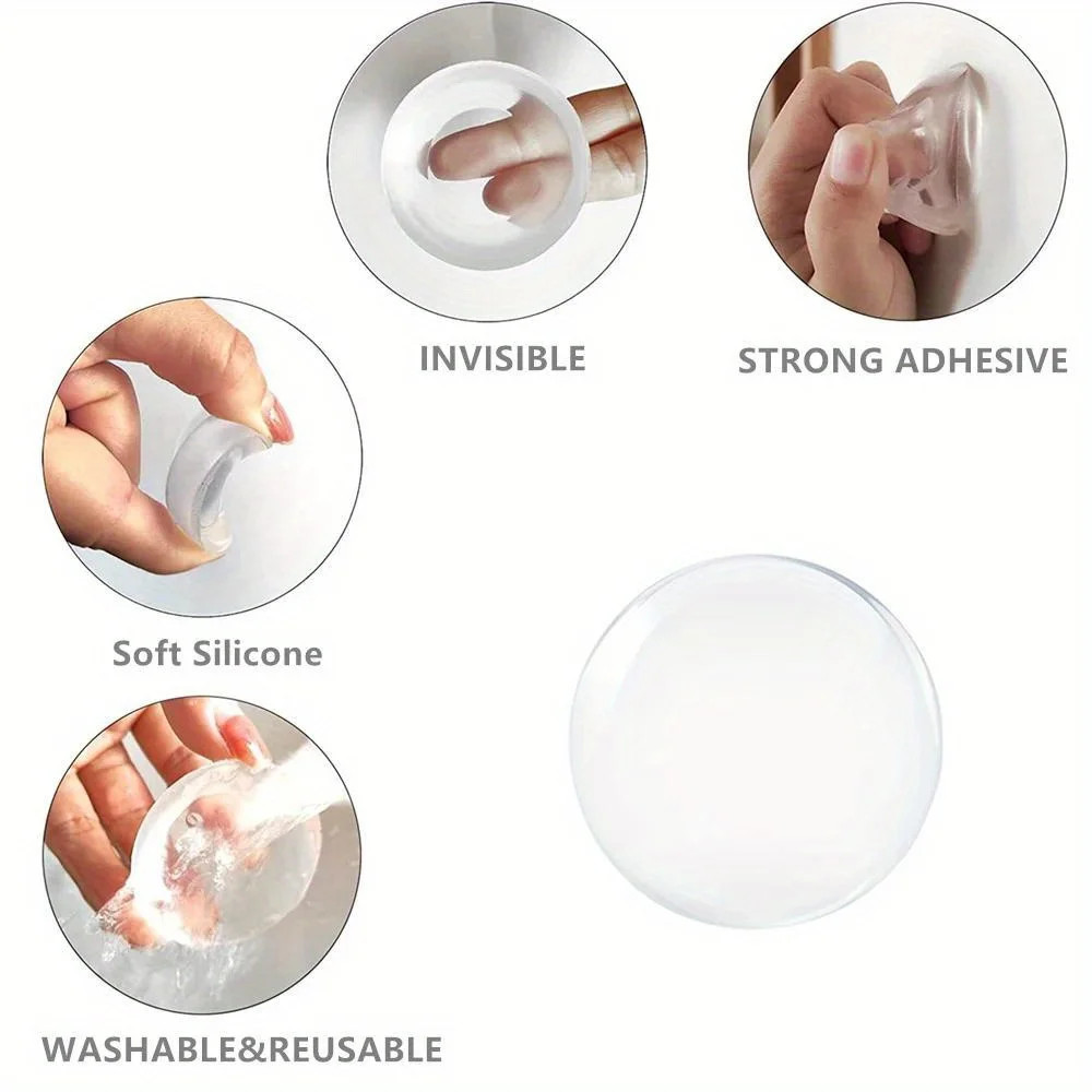 Clear Soft Rubber Door Stopper Door Knob Wall Shield  Muffler Pad Protective Plug 5