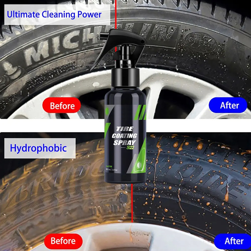 Ceramic Coating Spray for Tire Blackening Auto Wax Clean Liquid Refurbishing Agent for Black Car