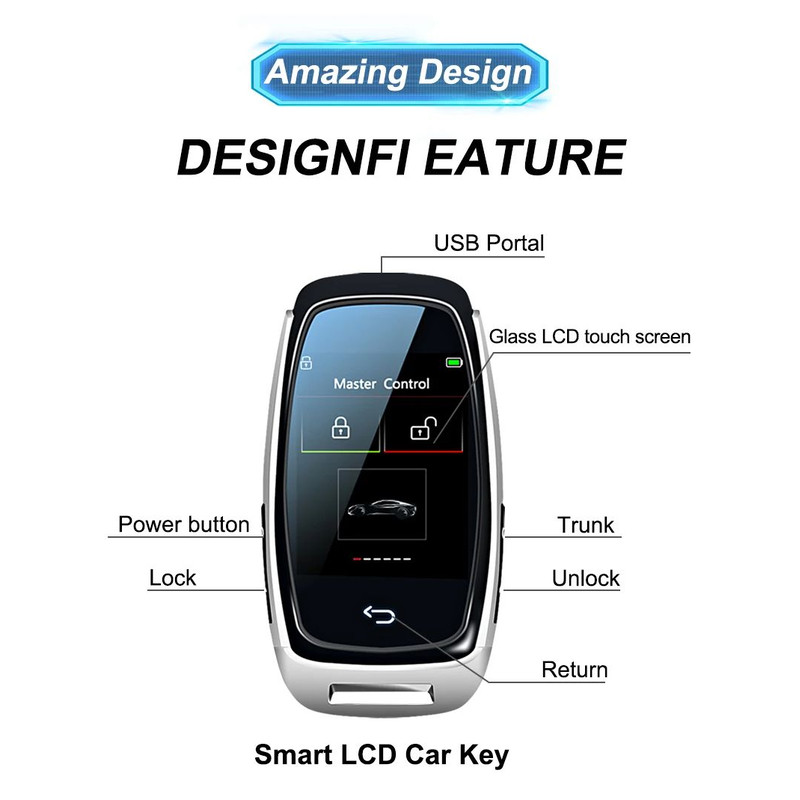 Modified Universal Remote Display Smart LCD Key Comfortable Entry Auto Lock Keyless Entry 2