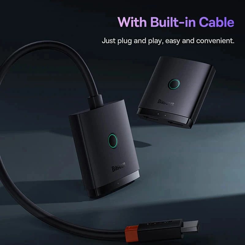 Baseus HD Switch 4K 60Hz HDMICompatible Splitter BiDirectional Switch For PS5 PS4 TV Box Builtin Ca 5