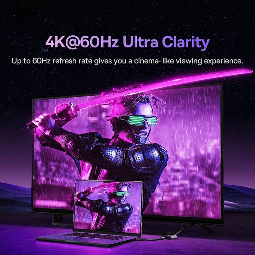 Baseus HD Switch 4K 60Hz HDMICompatible Splitter BiDirectional Switch For PS5 PS4 TV Box Builtin Ca 3