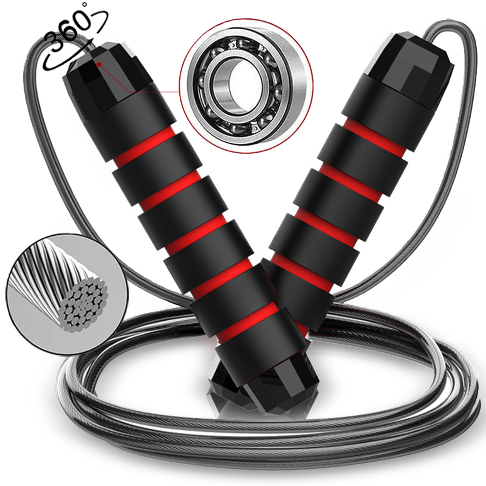 Ball Bearings Adjustable Tangle Free Speed Wire Jump Rope Workout  Slim Body Fitness Rope With Foam 2
