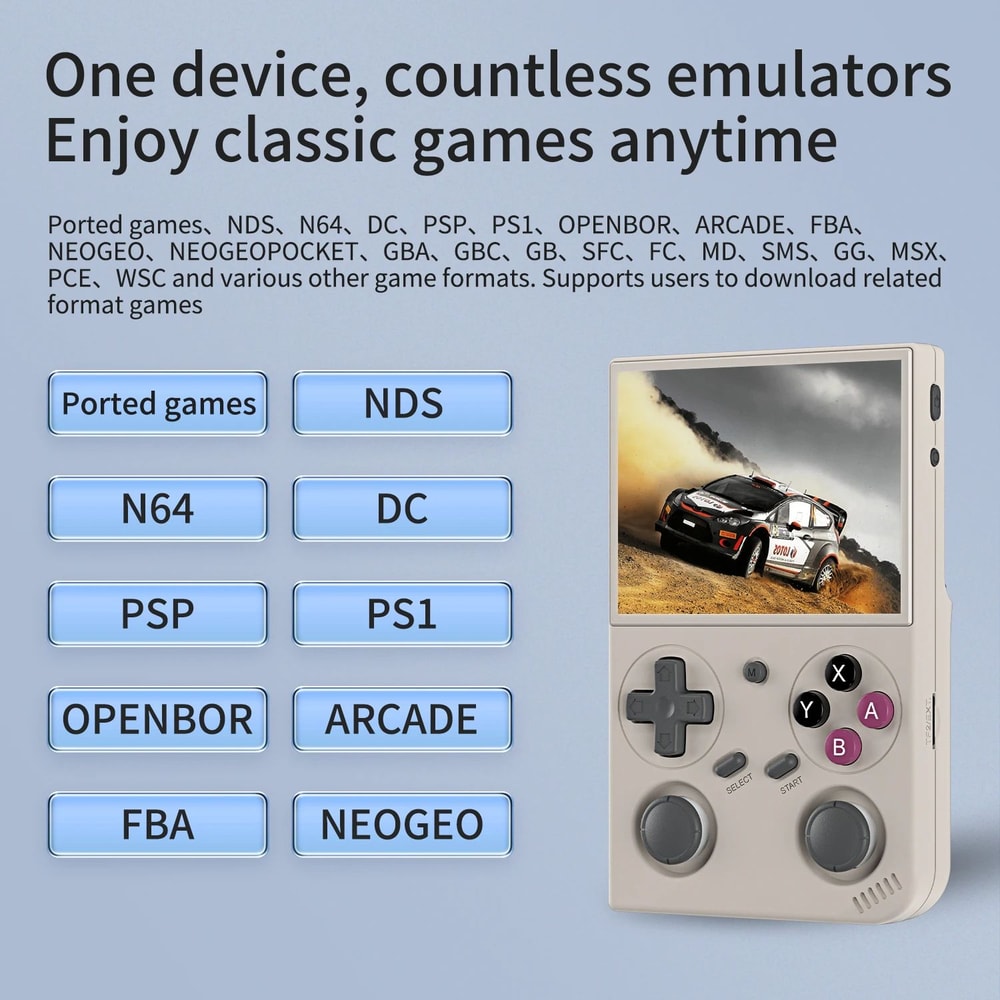 Retro Handheld Game Console With 35Inch IPS Screen Linux OS Dual Joysticks Vibration Motor 64GB Mem 2