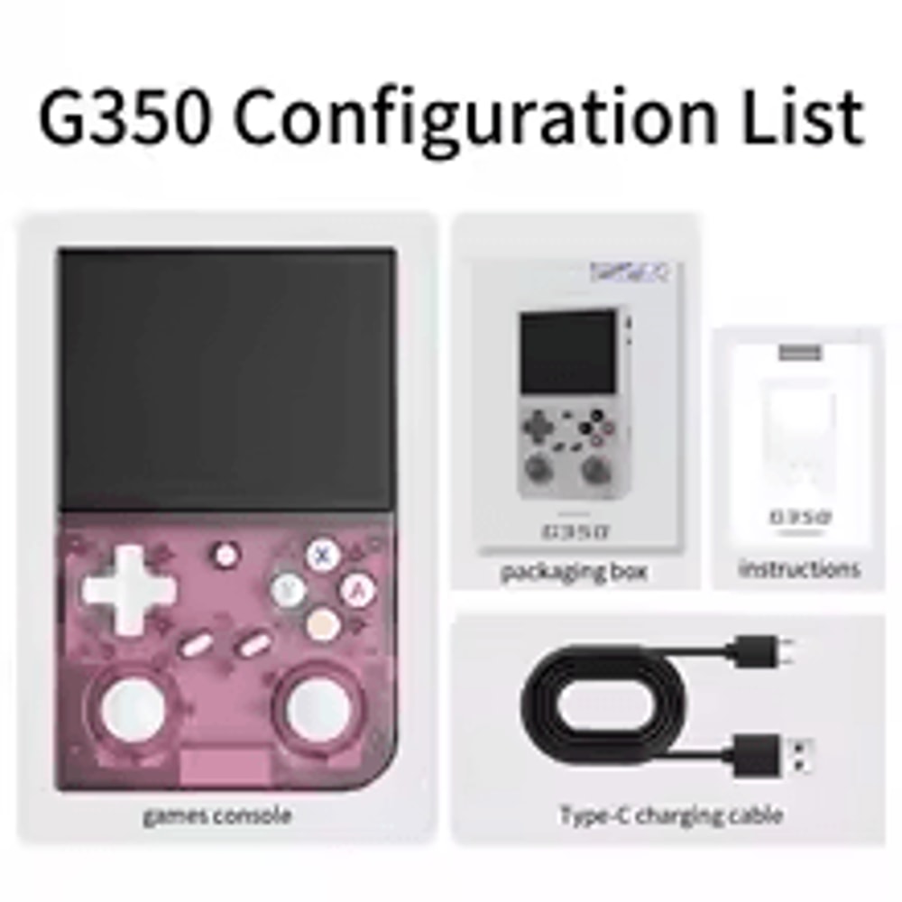 Retro Handheld Game Console With 35Inch IPS Screen Linux OS Dual Joysticks Vibration Motor 64GB Mem 8