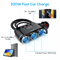 Multi Car Cigarette Lighter Extension Splitter With USB Charger DC Ports Car Adapter With Voltmeter 2