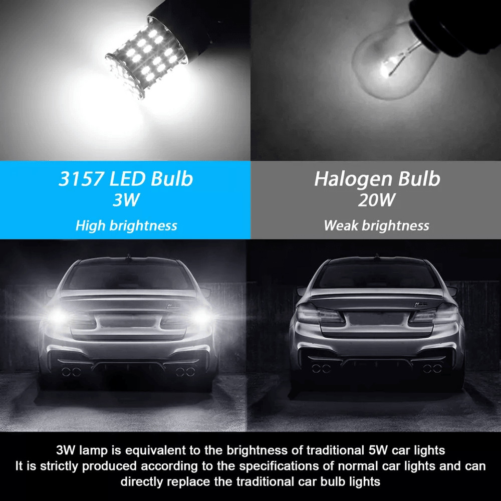 LED Reverse Tail Brake Stop Turn Signal DRL Light Bulb Pure White High Brightness Backup Parking Li 3