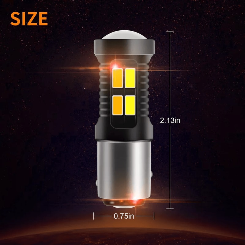 LED WhiteAmber DRL Switchback Turn Signal Indicator Parking Light Bulbs Super Bright DualColor Plug 9