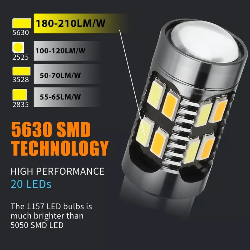 LED WhiteAmber DRL Switchback Turn Signal Indicator Parking Light Bulbs Super Bright DualColor Plug 2