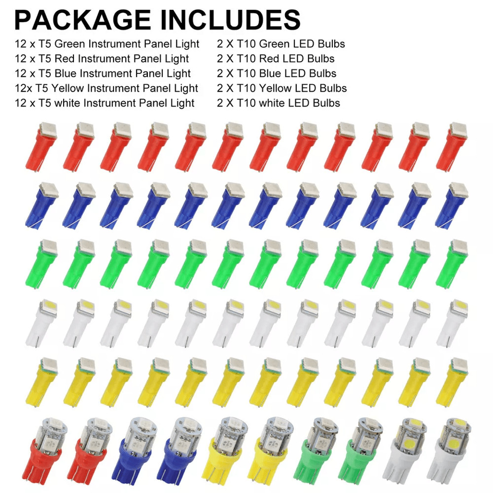 LED Speedometer And Instrument Gauge Cluster Dash Light Bulbs SMD Chips Interior Dashboard And Pane 11