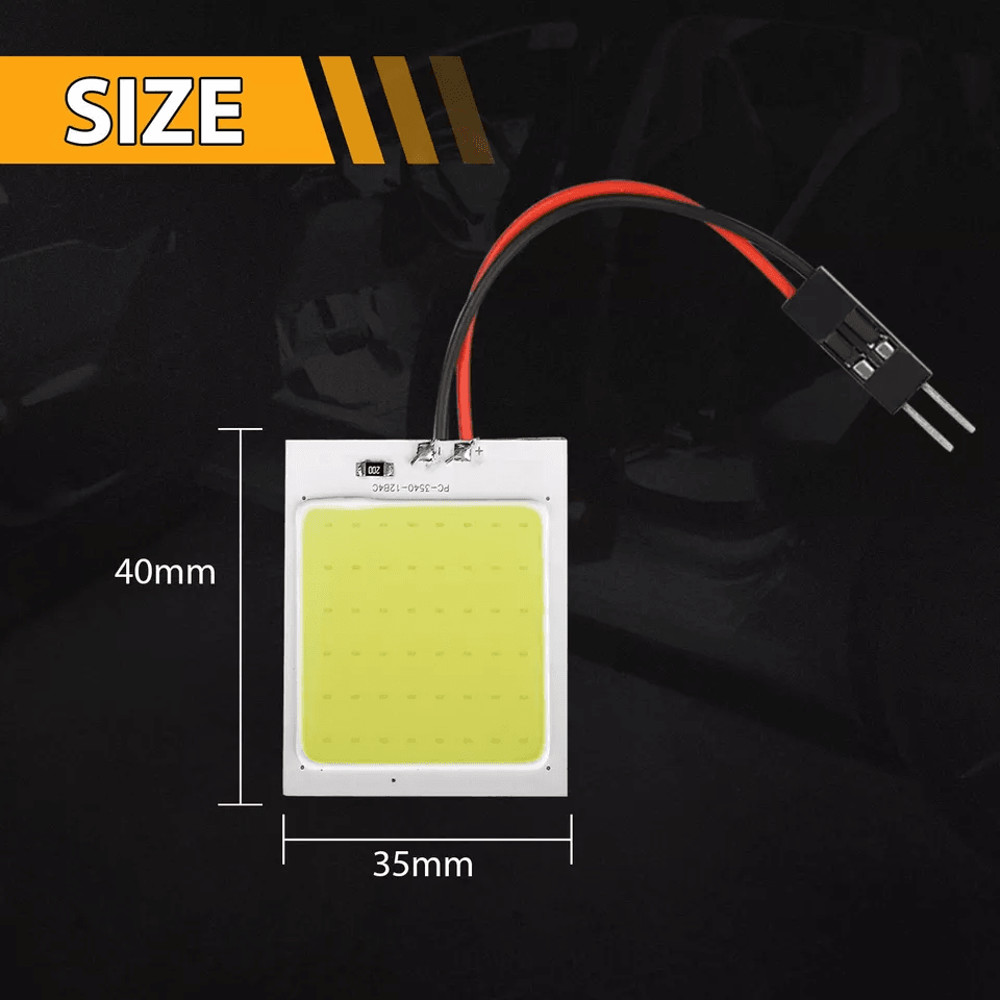 COB White LED Panel Light For Car Festoon Interior Dome And Map Light Bulbs SelfAdhesive Car Roof R 7