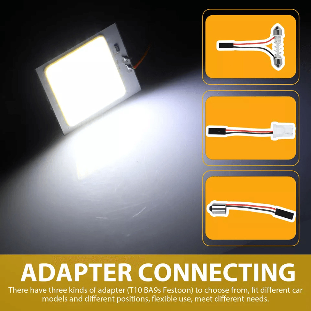 COB White LED Panel Light For Car Festoon Interior Dome And Map Light Bulbs SelfAdhesive Car Roof R 3