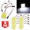 COB White LED Panel Light For Car Festoon Interior Dome And Map Light Bulbs SelfAdhesive Car Roof R 0