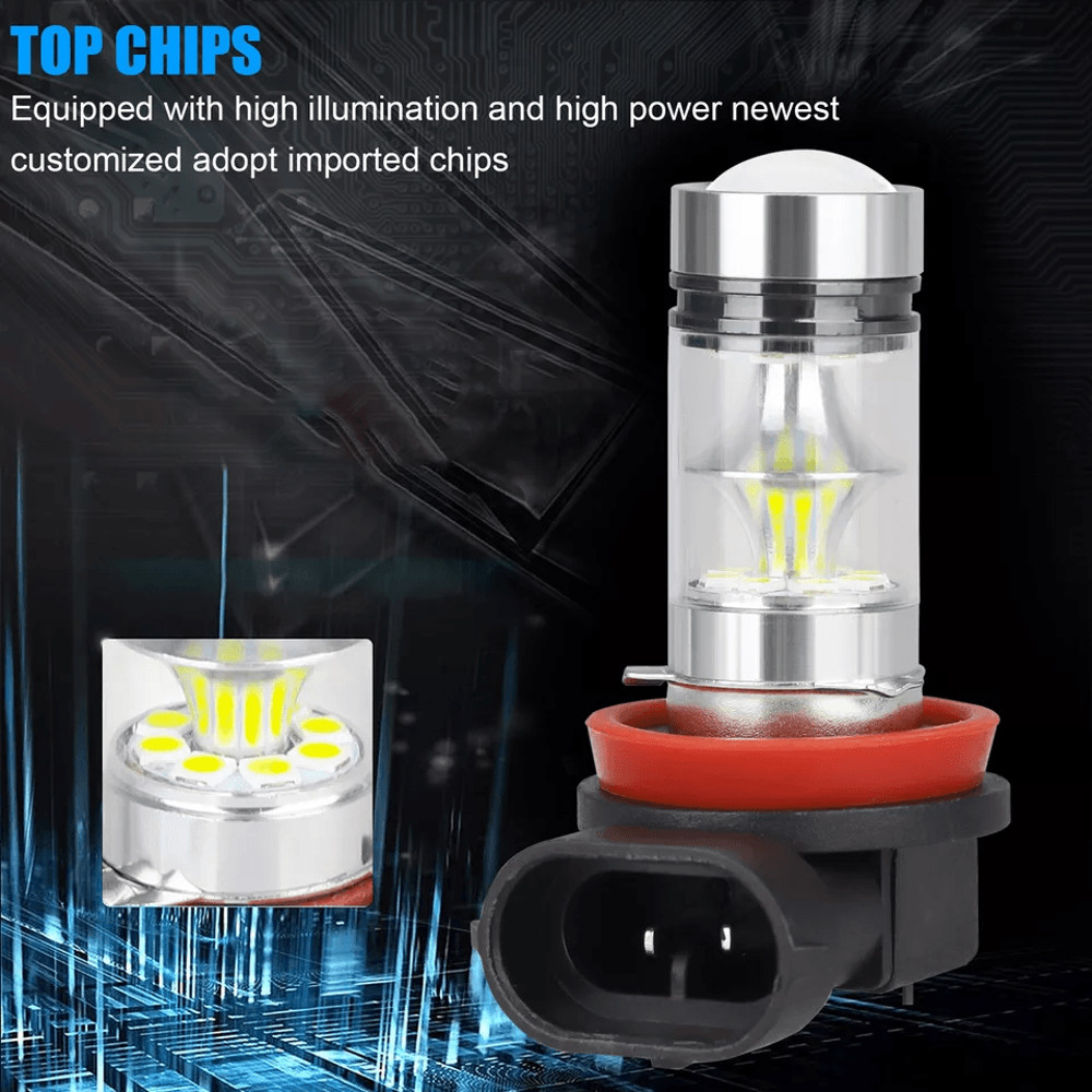 High Power LED Fog Driving Light Bulbs Super White Lamps Waterproof Lumens Upgrade For Safer Drivin 2