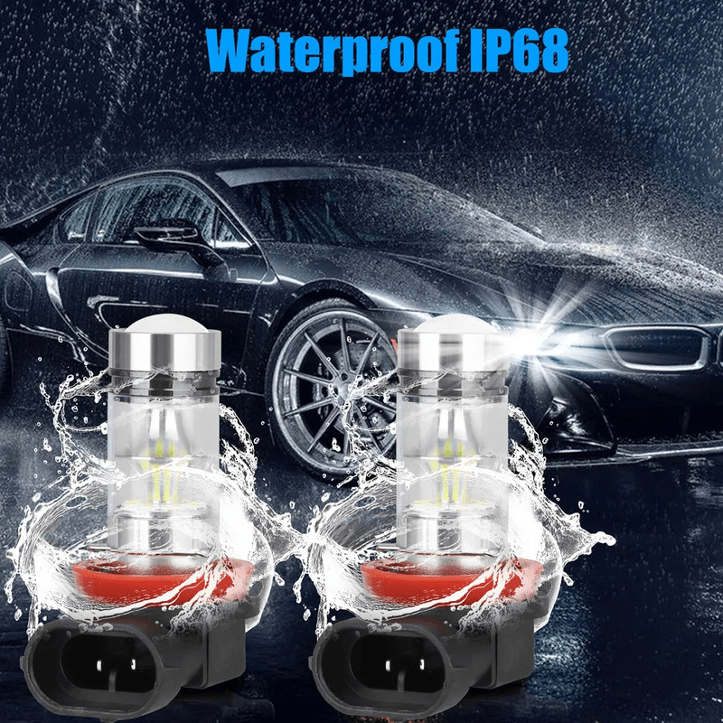 High Power LED Fog Driving Light Bulbs Super White Lamps Waterproof Lumens Upgrade For Safer Drivin 4