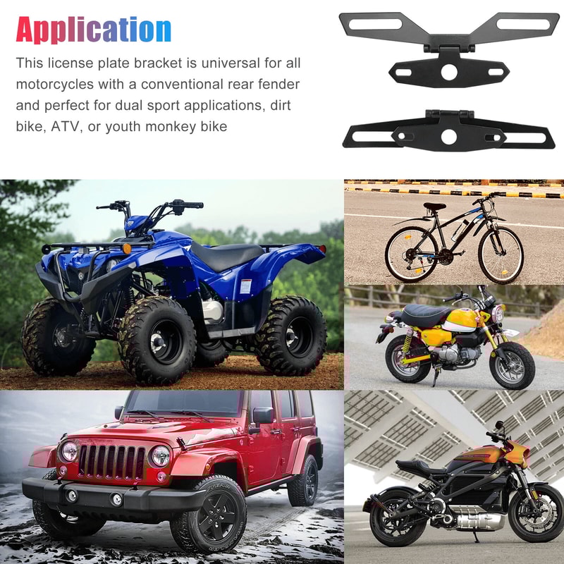 Universal Motorcycle Folding License Plate Bracket Tail Light Holder Mount Rear Adjustable For Moto 3