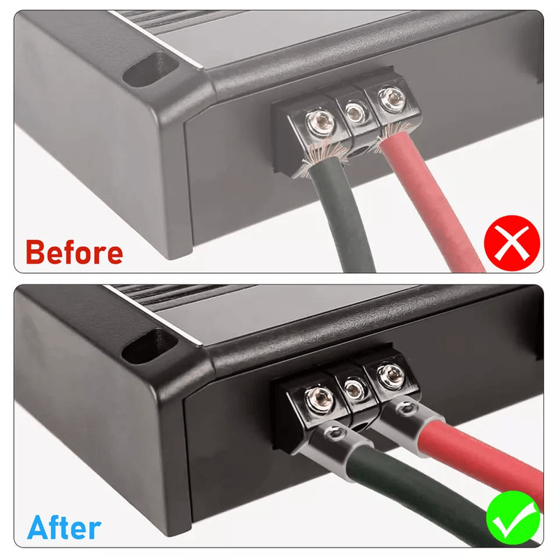 Pair Car Audio Power And Ground Gauge Amp Input Reducers Gauge Wire Reducer For Amplifier Power Gro 7