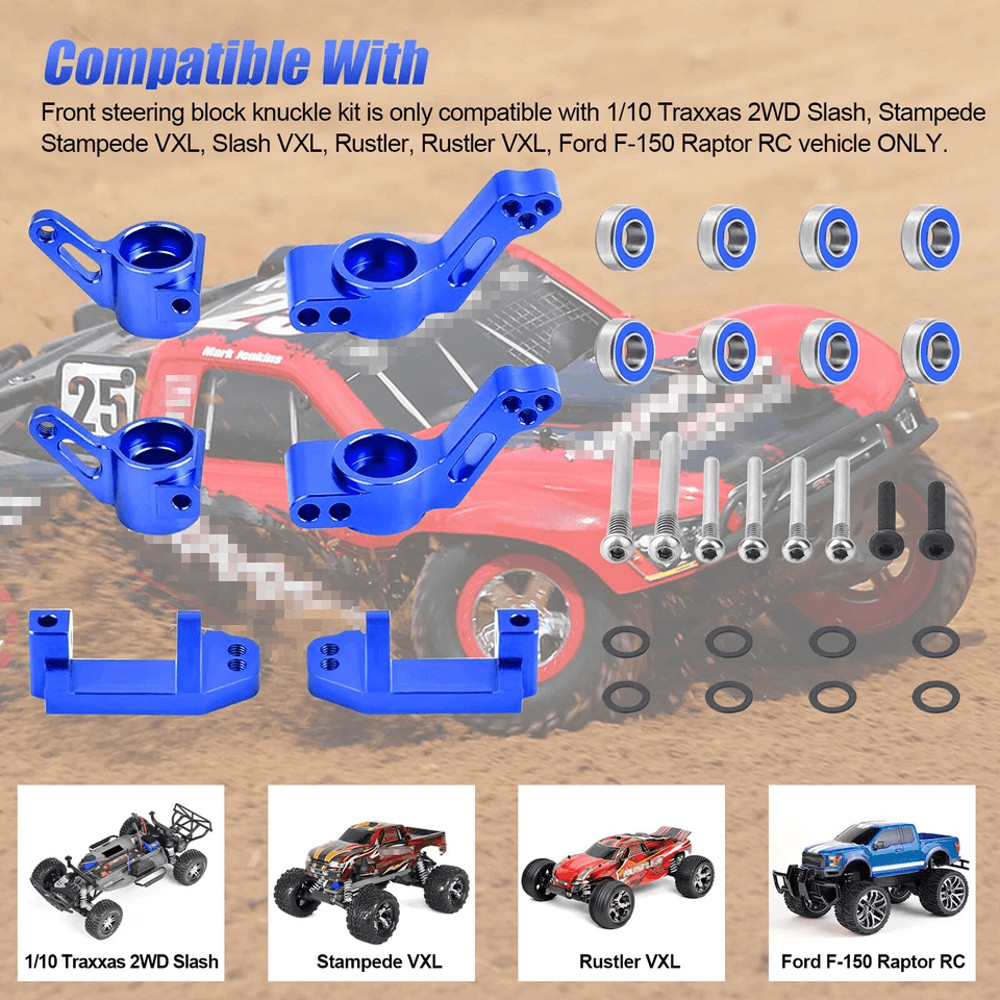 Aluminum Front Caster Block Steering Blocks And Rear Stub Axle Upgrade For Traxxas RC Car 4
