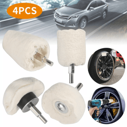 white cotton pad polishing buffing wheel set for car & motorcycle drill use, buffing rims & metal finishing