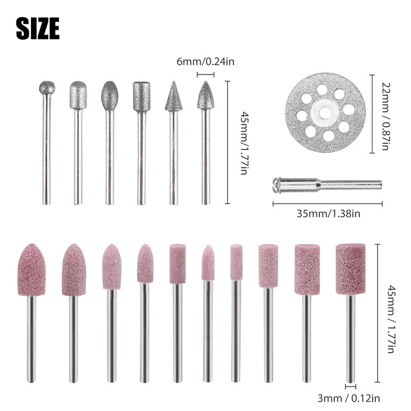 42Pcs Rotary Tool Bit Set For Dremel Glass Grinding Cutting Carving Polishing Kit For Metal Stone C 7