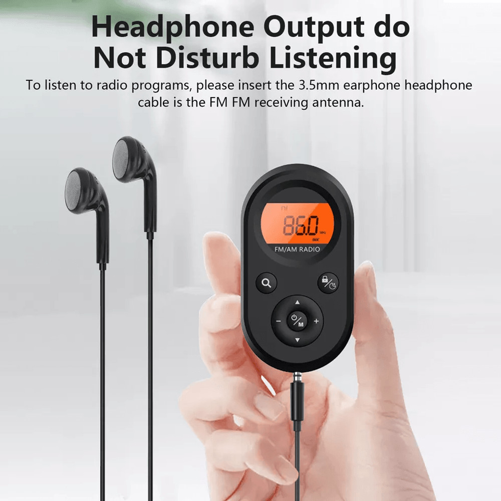 Rechargeable Portable Pocket Digital FM Radio LCD Stereo Music  News Receiver With Earphones 2