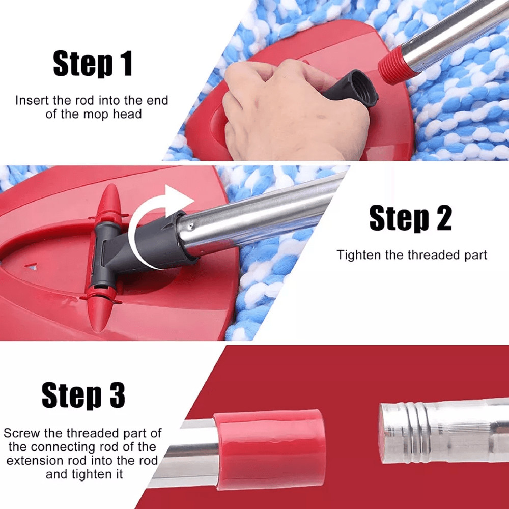 Telescopic Rotary Mop Stick Handle Replacement For Cedar EasyWring Floor Cleaning Adjustable Iron P 7