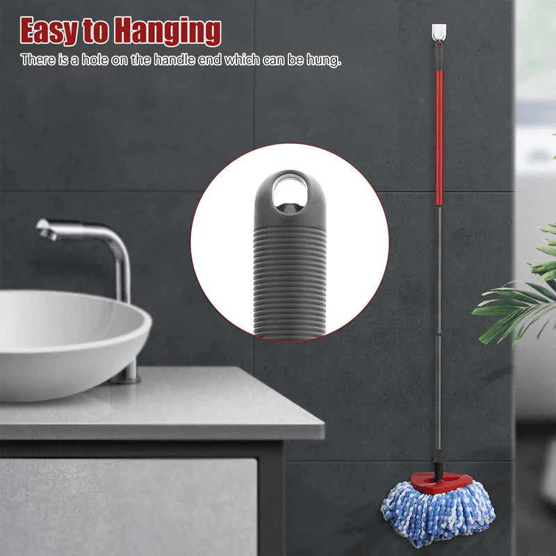 Telescopic Rotary Mop Stick Handle Replacement For Cedar EasyWring Floor Cleaning Adjustable Iron P 9