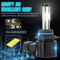 HIR2 COB LED Headlight Bulbs Kit Super White High Low Beam 6Sided Beam Fan Cooling Direct Replaceme 3