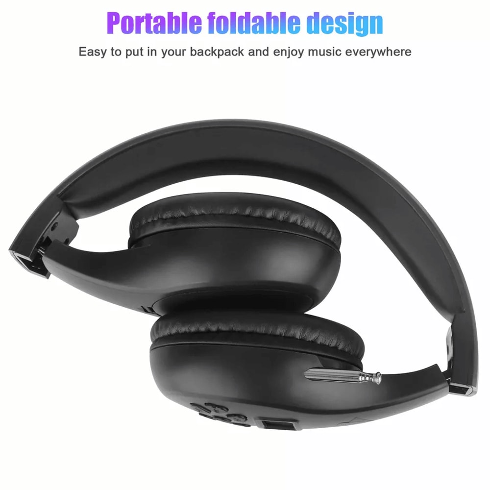 Foldable FM Radio Headphones With Stereo Bass Sound Portable Reception Headset With Noise Reduction 4