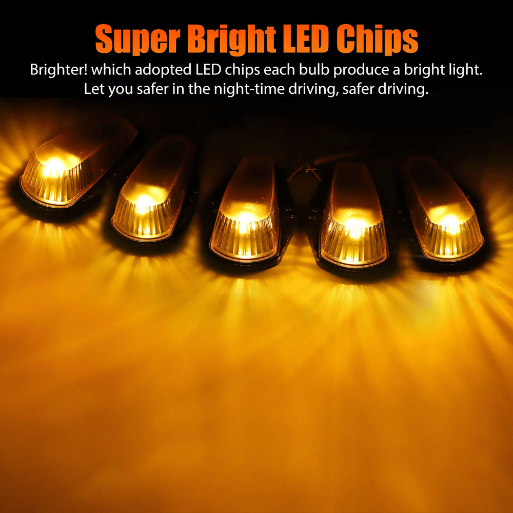 Ford Roof Top Cab Lights Amber LED Marker Lamp SMD Replacement For FSeries Pickup Trucks 2