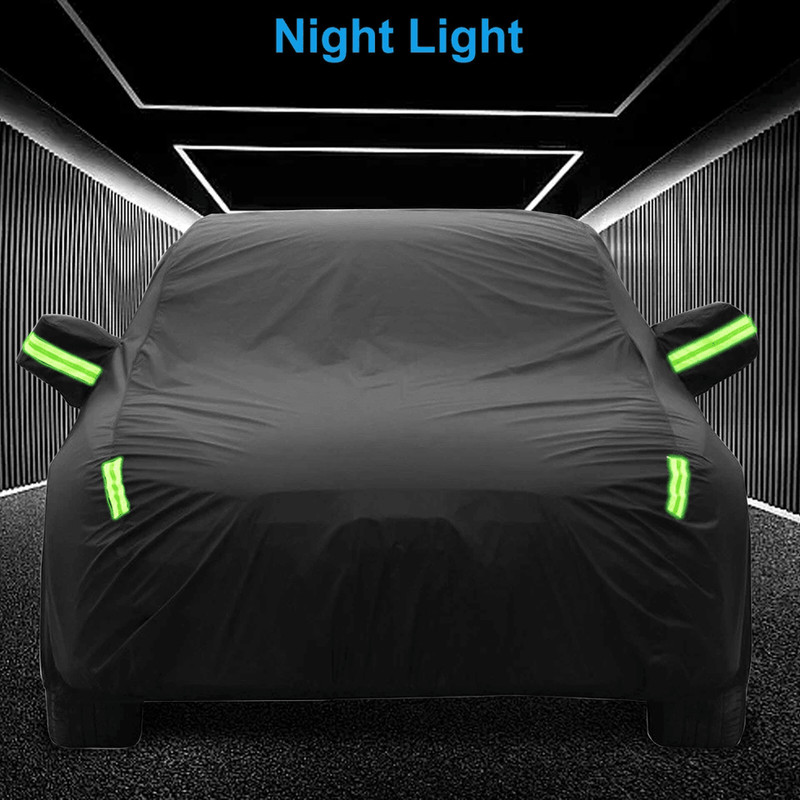 Universal Fit Full Car Cover Outdoor Waterproof Sun And All Weather Protection With Reflective Stri
