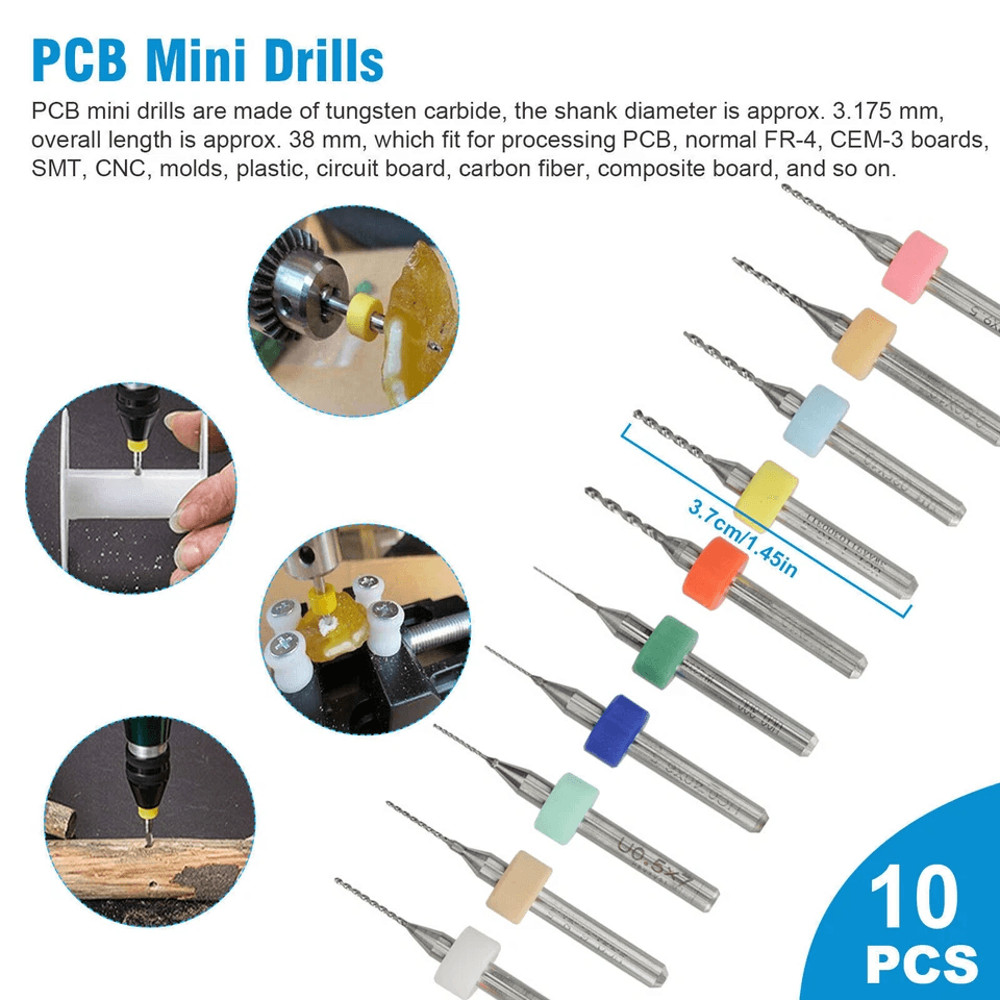 Mini Micro Hand Twist Drill Bits Set With Precision Pin Vise Rotary Tools Kit For Resin PCB Jewelry 4