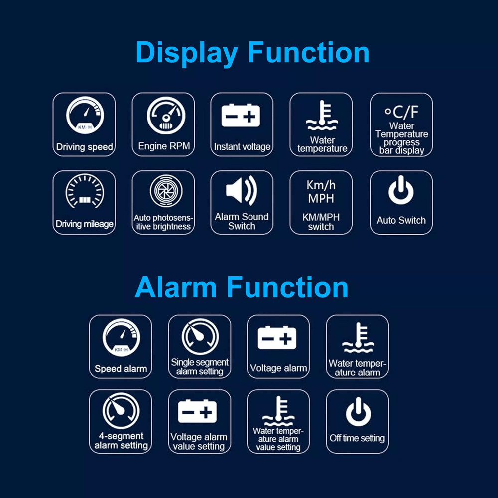 Car Head Up Display Digital Gauge With GPS Speedometer OBD2 Warning Alarm Meter 2