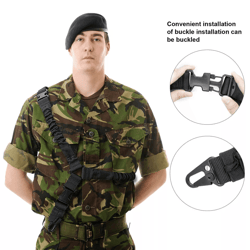 tactical one single point sling strap bungee rifle gun sling with qd buckle, quick release hunting & shooting gear