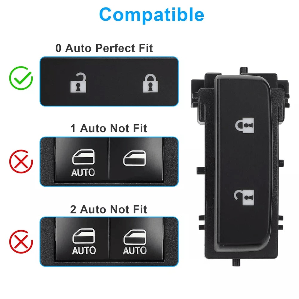Left Door Lock Mirror Switch Driver For GMC Sierra Chevy Silverado 3