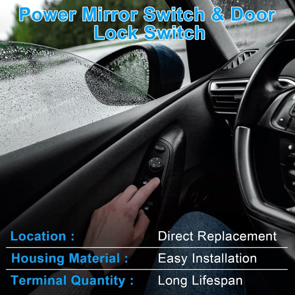 Left Door Lock Mirror Switch Driver For GMC Sierra Chevy Silverado 2