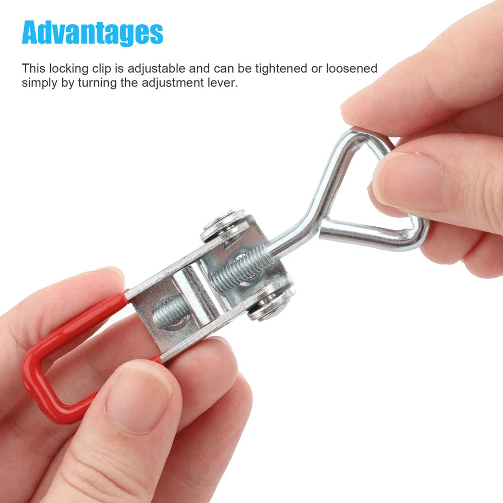 2 PCS Steel Toggle Latch Catch Adjustable Lock Clamp AntiRust Clip For Box Case Cabinet Door 100kg 4