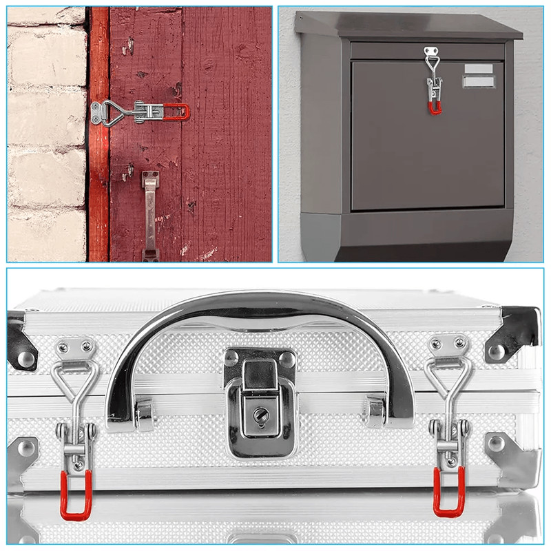 2 PCS Steel Toggle Latch Catch Adjustable Lock Clamp AntiRust Clip For Box Case Cabinet Door 100kg 3