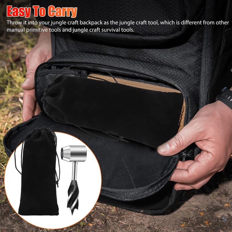 Manual Hand Auger Wrench Outdoor Survival Wood Drill Tool For Bushcraft And Handyman Use 4