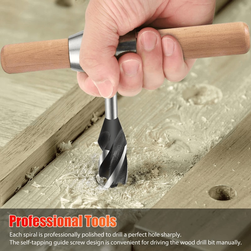 Manual Hand Auger Wrench Outdoor Survival Wood Drill Tool For Bushcraft And Handyman Use 2