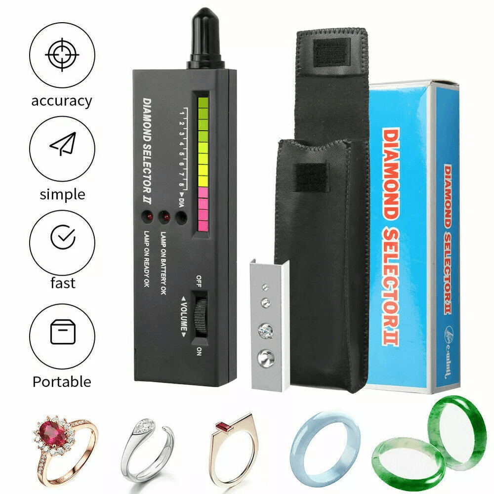 Gold Silver Diamond Tester Portable Electronic Gemstone Testing Kit With LED Audio Indicator 0