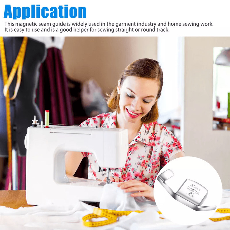 Large Magnetic Seam Guide Gauge Universal Presser Foot Sewing Machine Accessory For Straight And Cu 2