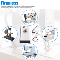 large magnetic seam guide gauge, universal presser foot sewing machine accessory for straight and curved stitching